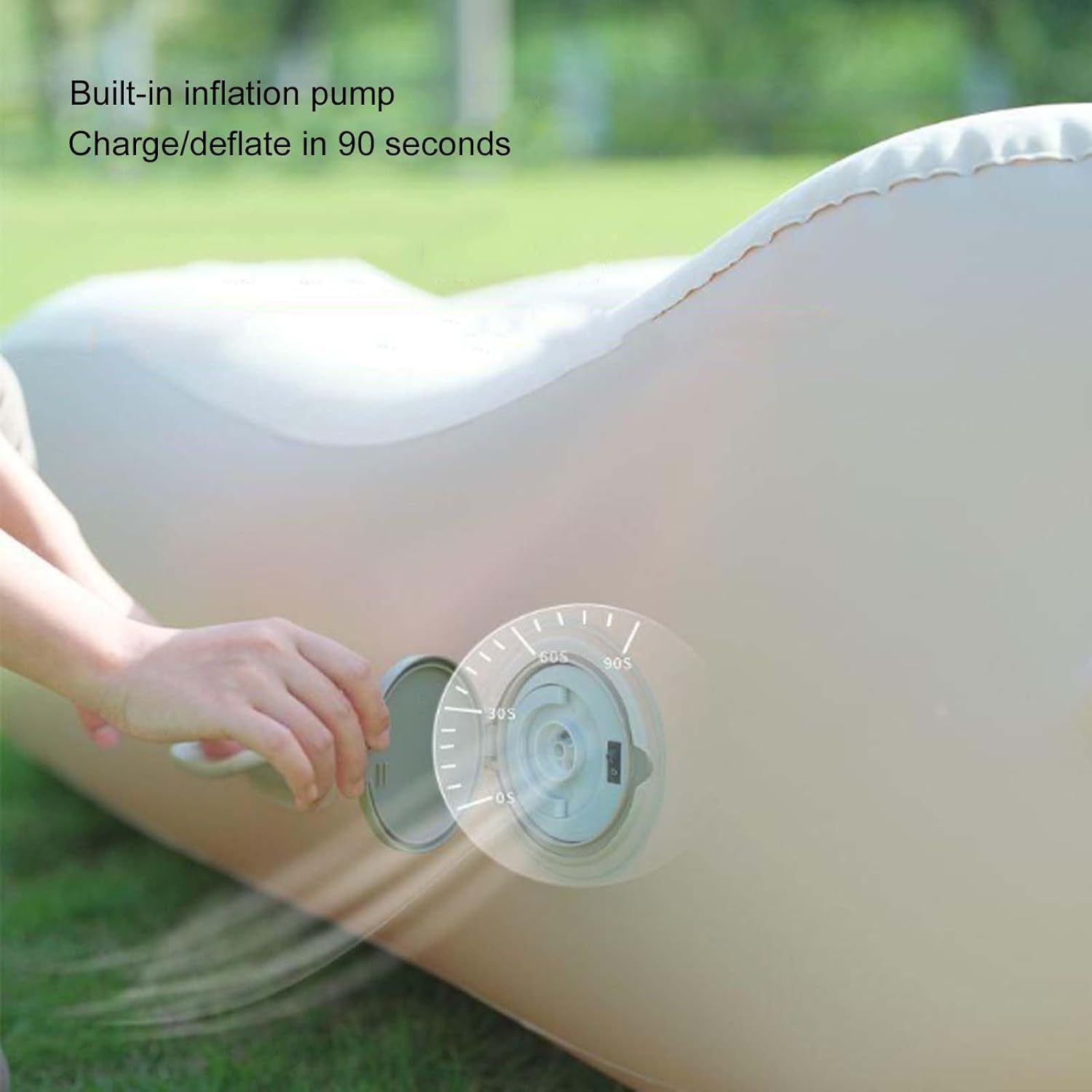 Inflatable Sofa Air Chair,Portable Automatic Inflatable Lounger Couch,Single Air Sofa,Detachable Air Pump,Water Resistance,Suitable for Outdoor Camping Hiking Beach Traveling