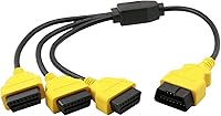 Vista 10 de Divisor OBD2 de 1.6 pies/19.7 in, extensión OBD-II de 3 vías, adaptador de cable extensor de diagnóstico para automóvil (negro)