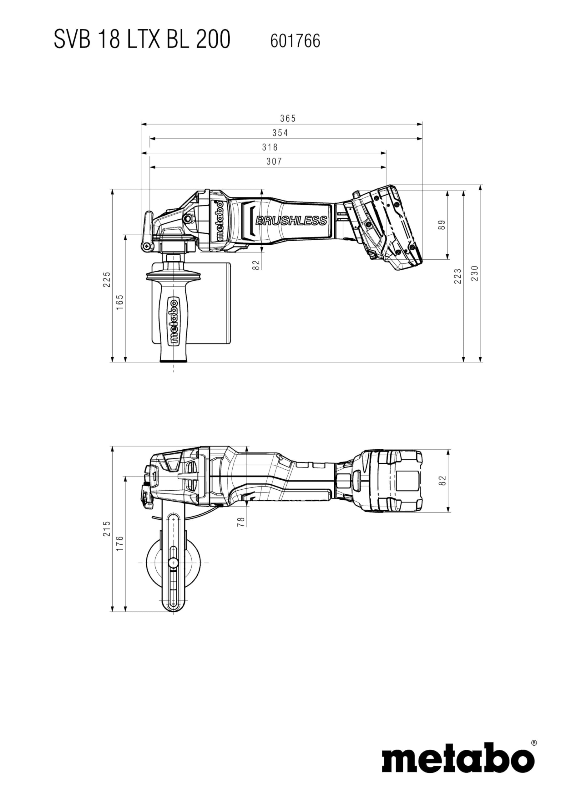 metabo SVB 18 LTX BL 200-18 V CAS Machine à satiner sans fil Ø 200 mm – Moteur sans balais, vitesse de rotation variable, travail du métal, satin, meulage, polissage – Accessoires et metaBOX inclus