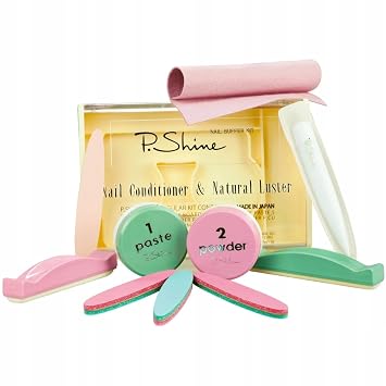 QLS P-Shine Nail Treatment Liquid, 7.2 mL Vintage Japan, XL P, Manicure Set