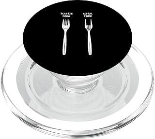 Plastic Fork VS Metal Fork Music Pun Funny Heavy Metal PopSockets MagSafe PopGrip for iPhone