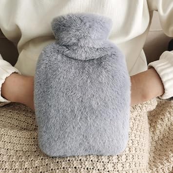 Hot Water Bottle, Water Filling Type, 6.6 fl oz 2 L x 2 Set, Hot Water Bottle, Large Capacity, Thermal Cover, Cute, Soft, Fumofu, Eco Hot Water Bottle, No Electricity Required, Cold