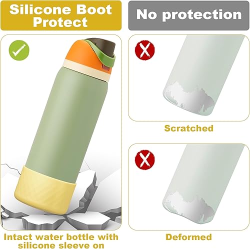 Vista 188 de 2PCS Silicone Water Bottle Boot for Owala 24oz 32oz 40oz, Anti-Slip Protective Sleeve Bottom Bumper Protector for FreeSip, Twist, and Flip Stainless