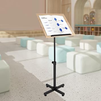 Lectern Podium Stand Height Adjustable Laptop Table Portable Presentation Standing for Classroom, Office, Church, Tilting Desktop, Dance Studios, Study Rooms