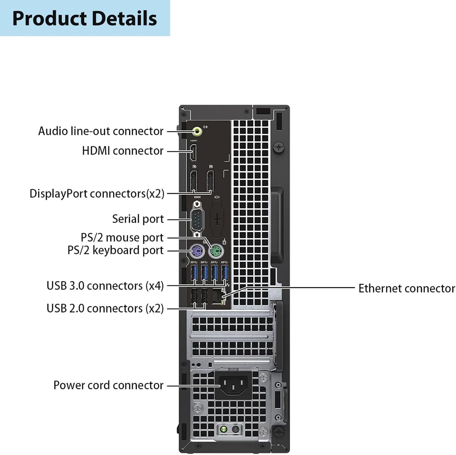 Dell Optiplex 7050 SFF Desktop PC, Intel Core i5-7500, 8 GB RAM, 256 GB SSD, WiFi, Bluetooth, tastiera US QWERTY Windows 11 Pro (ricondizionato)