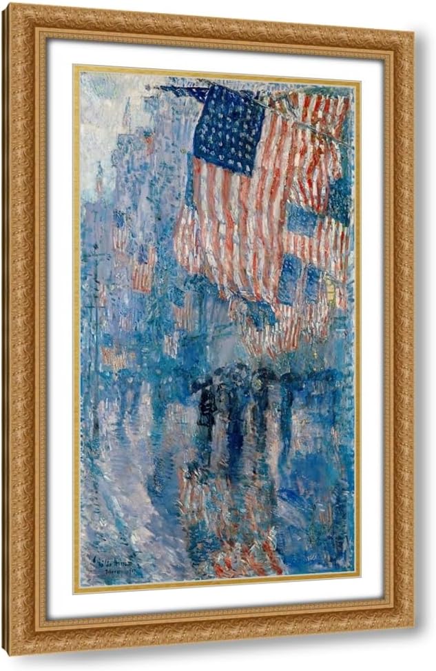 ArtDirect The Avenue in the Rain 1917 Custom Framed Art Print Giclee Print or Canvas Options with Various Sizes and Customization by Hassam, Frederick Childe