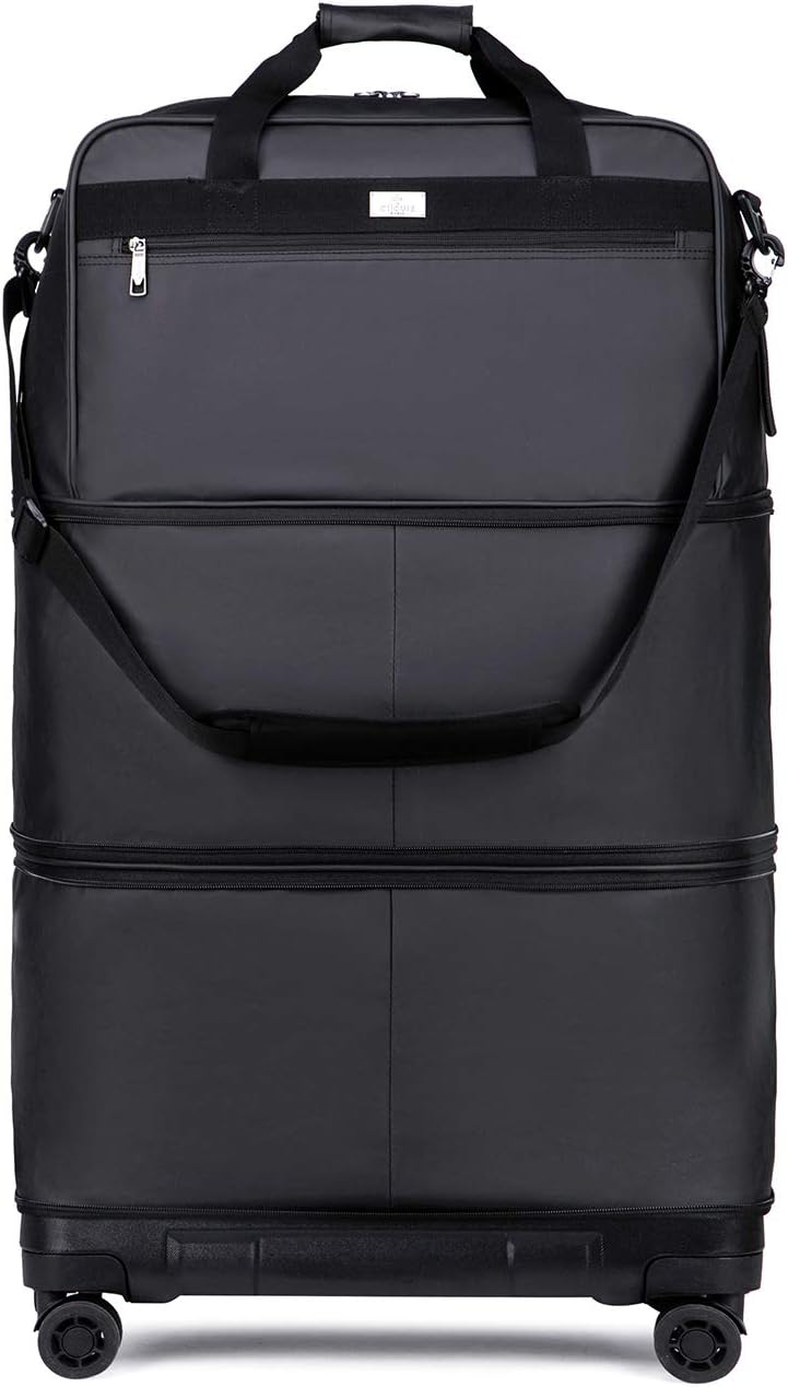 Ailouis Carry on luggage Rolling Foldable Suitcase with PC bottom pan Expandable Wheeled Duffel Luggage Waterproof Removable Wheels