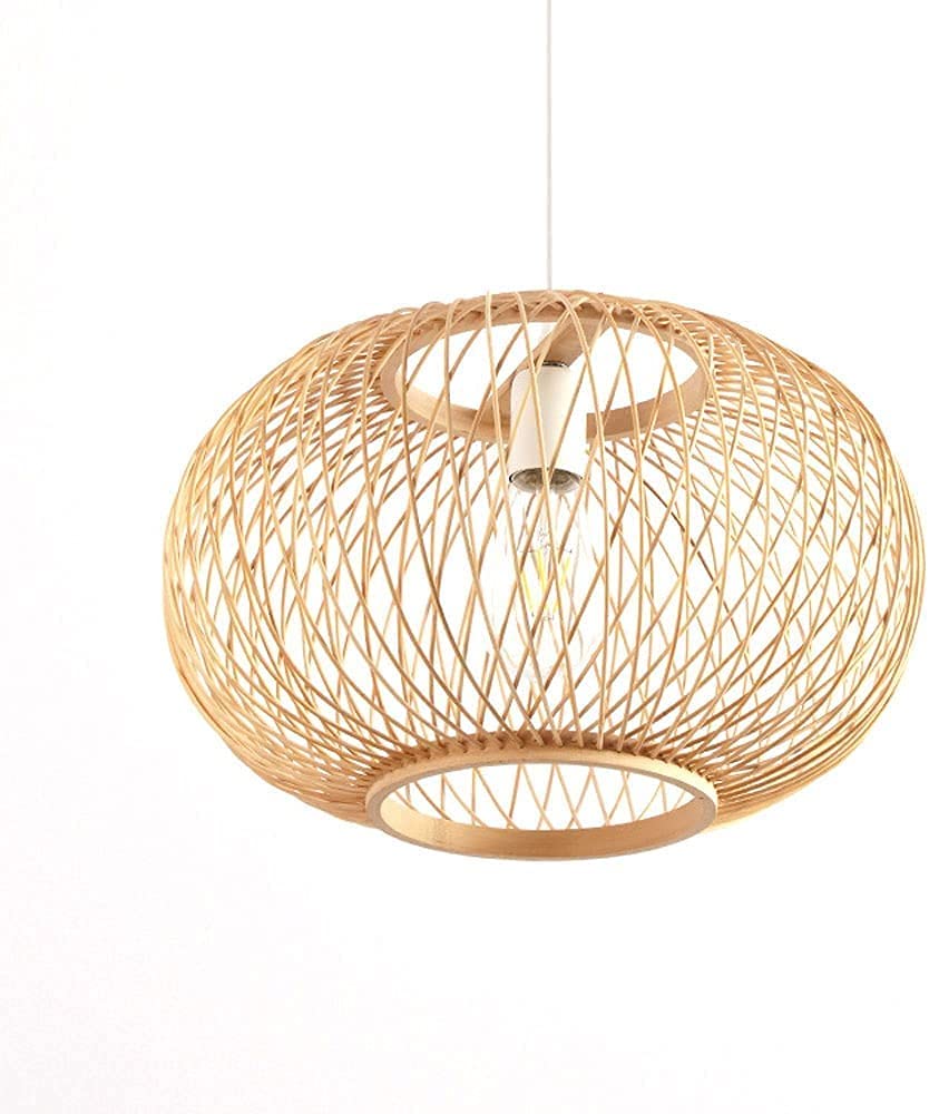 Lanterne en osier créative style chinois suspension E27 originale - 7