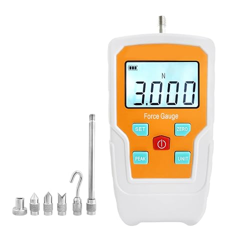 Digital Force Gauge Push and Pull Meter Dynamometer Tension Pressure Tester Thrust Meter Compression Load Plug Force Destructive Tests 3N/0.3kg/0.65lb