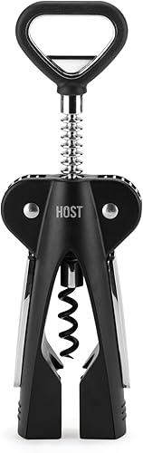 HOST Sacacorchos alados, gusano antiadherente y abridor de botellas, cortador de lámina de 2 cuchillas