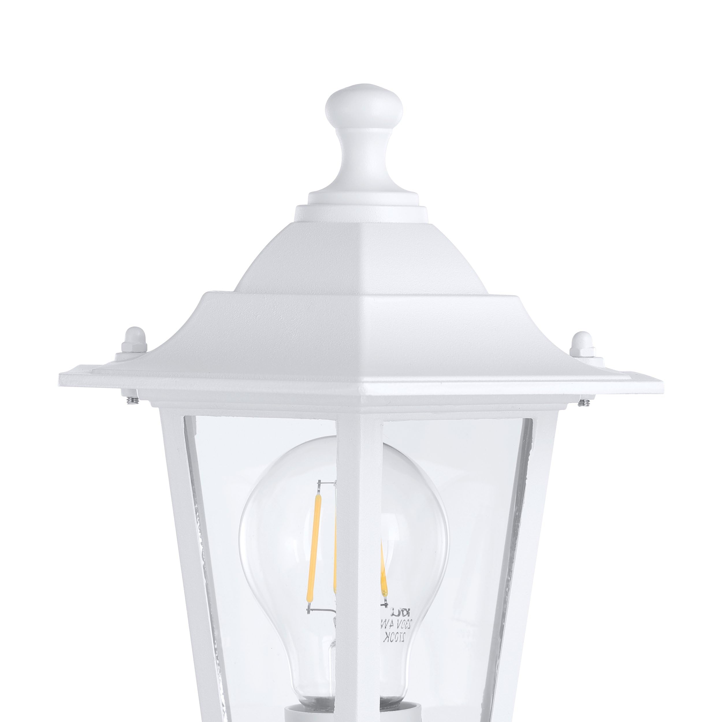 Eglo Laterna 5 Lampada a piantana per esterni, lampada a 1 luce | per esterni, lampada in fusione di alluminio e vetro, colore: bianco, attacco: E27, IP44