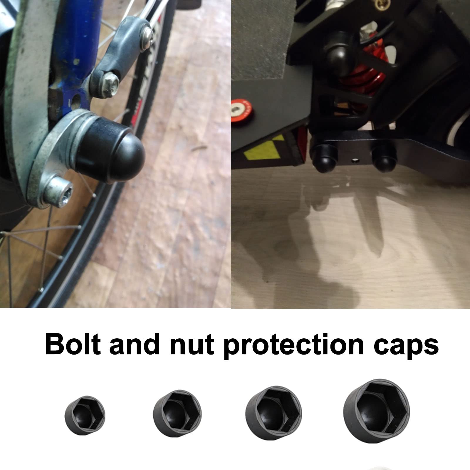 Hex Nut Cover, 50 Pcs 13 mm Plastic Dome Bolt Nut Protection Caps Cover for Bolts Hex Hexagon Screws, No Thread, (Black M8*13 * 15) - Image 2