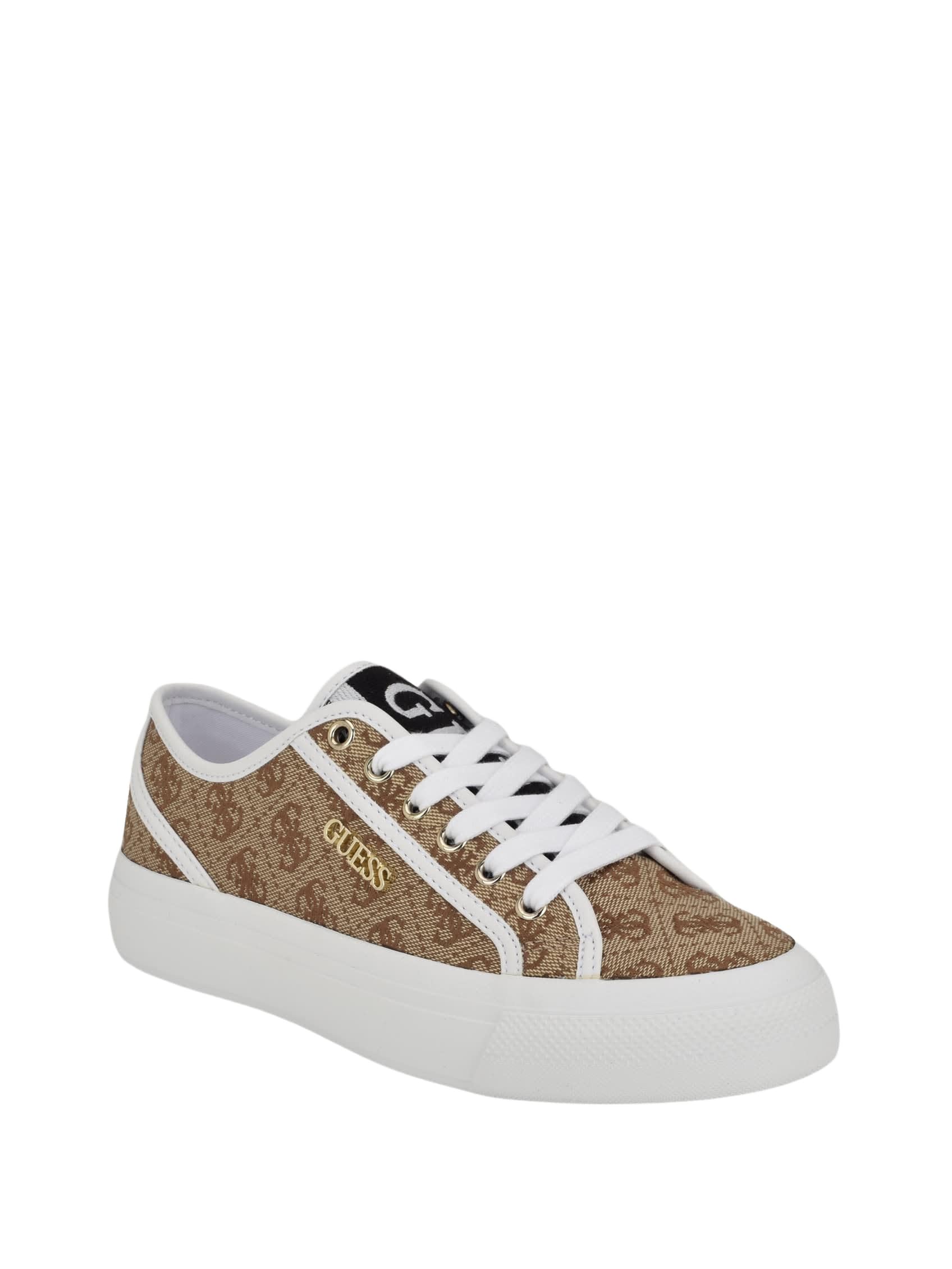 GUESS Women's Jelexa Sneaker, Beige/Brown 210, 4.5 UK