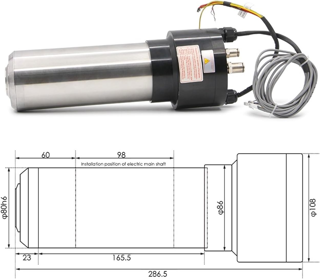 2.2kw water-cooled spindle motor 24000rpm 4-pole 800Hz & 2.2kw inverter/VFD(24000rpm,220v)
