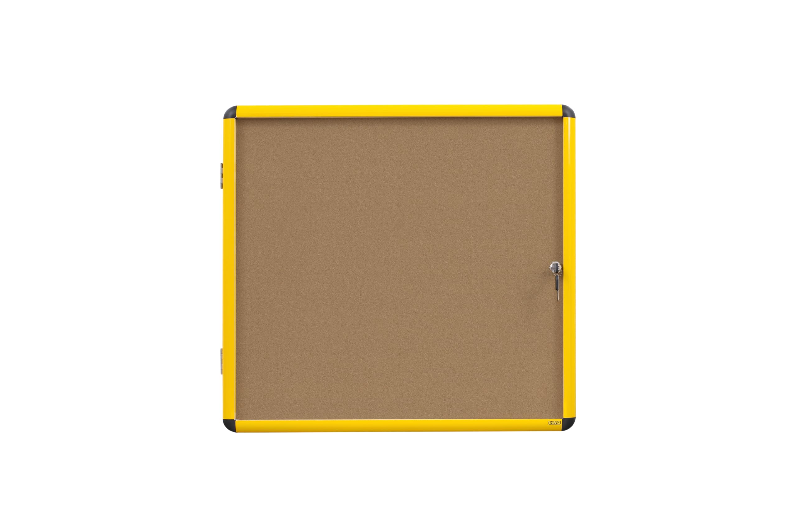 Vitrine de communication jaune 6 x A4 panneau liège verrouillable - 3