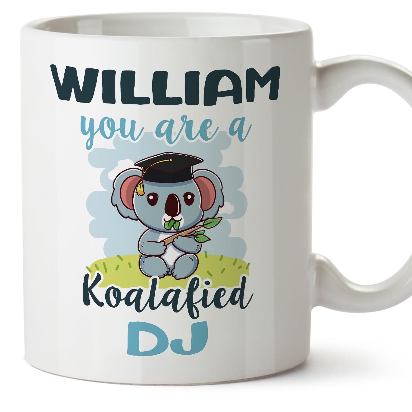 MUGFFINS Personalised Mug for DJ man - in English - Custom Koalafied - Funny Custom Gift for Colleagues - Ceramic 11oz Mug — image 1