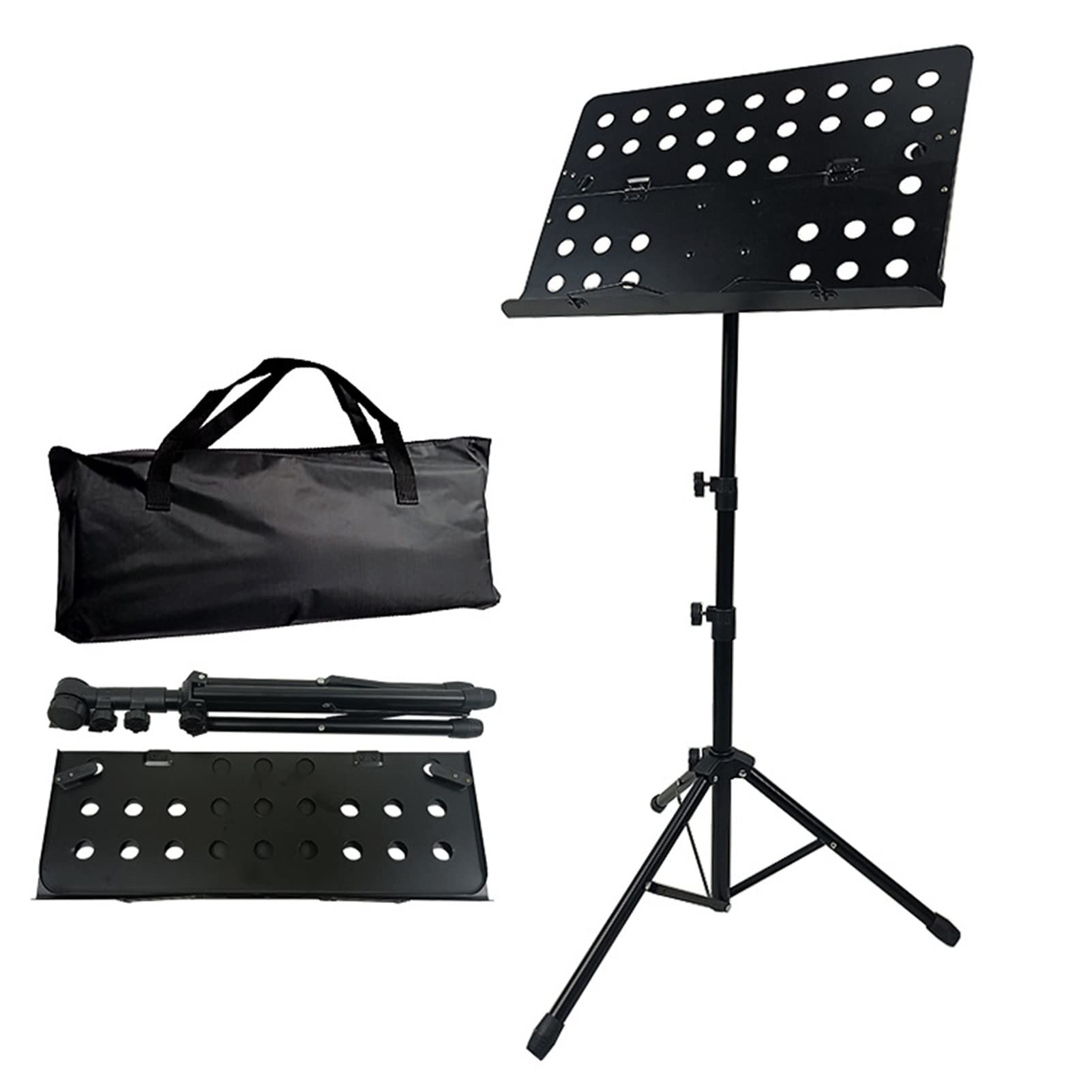 LIU- Noten-Ständer-Ständer- zusammenklappbares Orchester- professionelle Musik-Sheet-Stand- tragbare Reisen Metall- Musikständer mit Tragetasche Fit für Instrumentenleistung