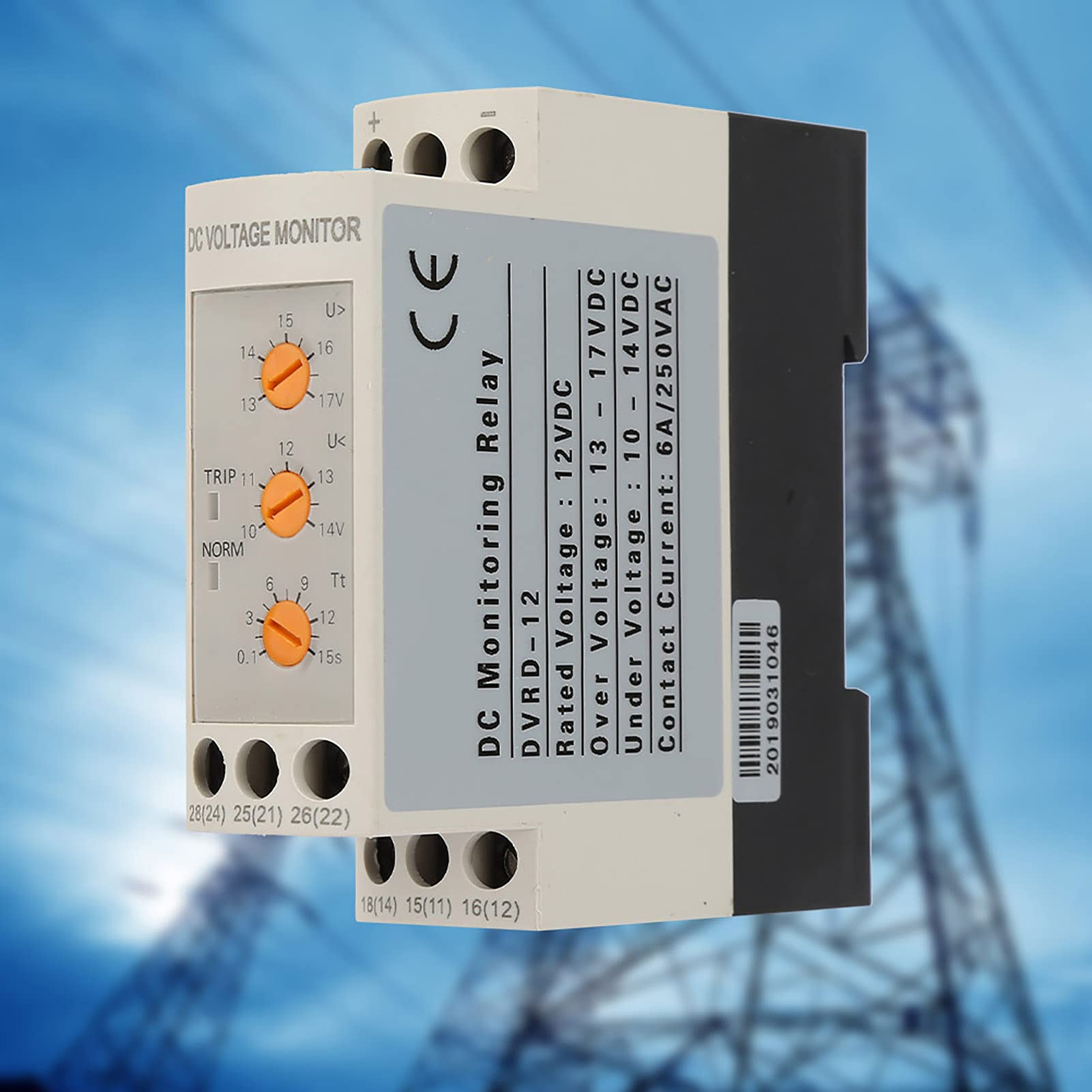 YWBL-WH Relais de surveillance tension DC 12V Relais de protection contre les surtensions et sous-tensions Rail de guidage 35MM 13-17V 10-14V