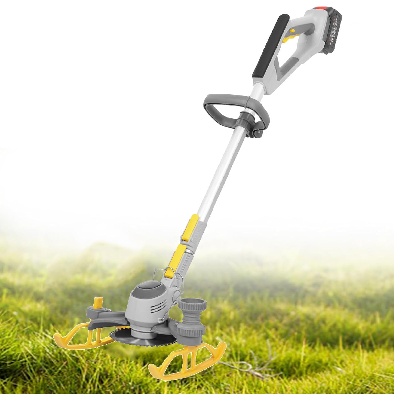 Desbrozadora inalámbrica, Desbrozadora 3 en 1 a batería, Dos baterías alimentadas, con Blade y Charger, Cortadora de césped para Patio, jardín
