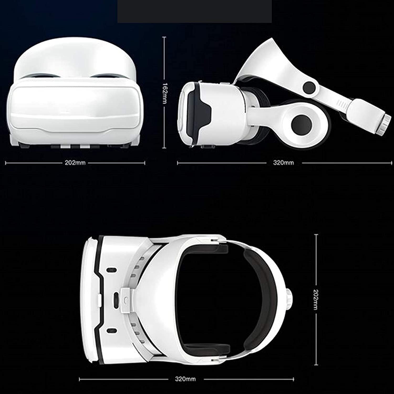 Occhiali da Realtà virtuale, Giochi Turno in Un-One VR Auricolare Stereo Integrato Occhiali 3D Virtual Reality Auricolare per VR Games & 3D Movies