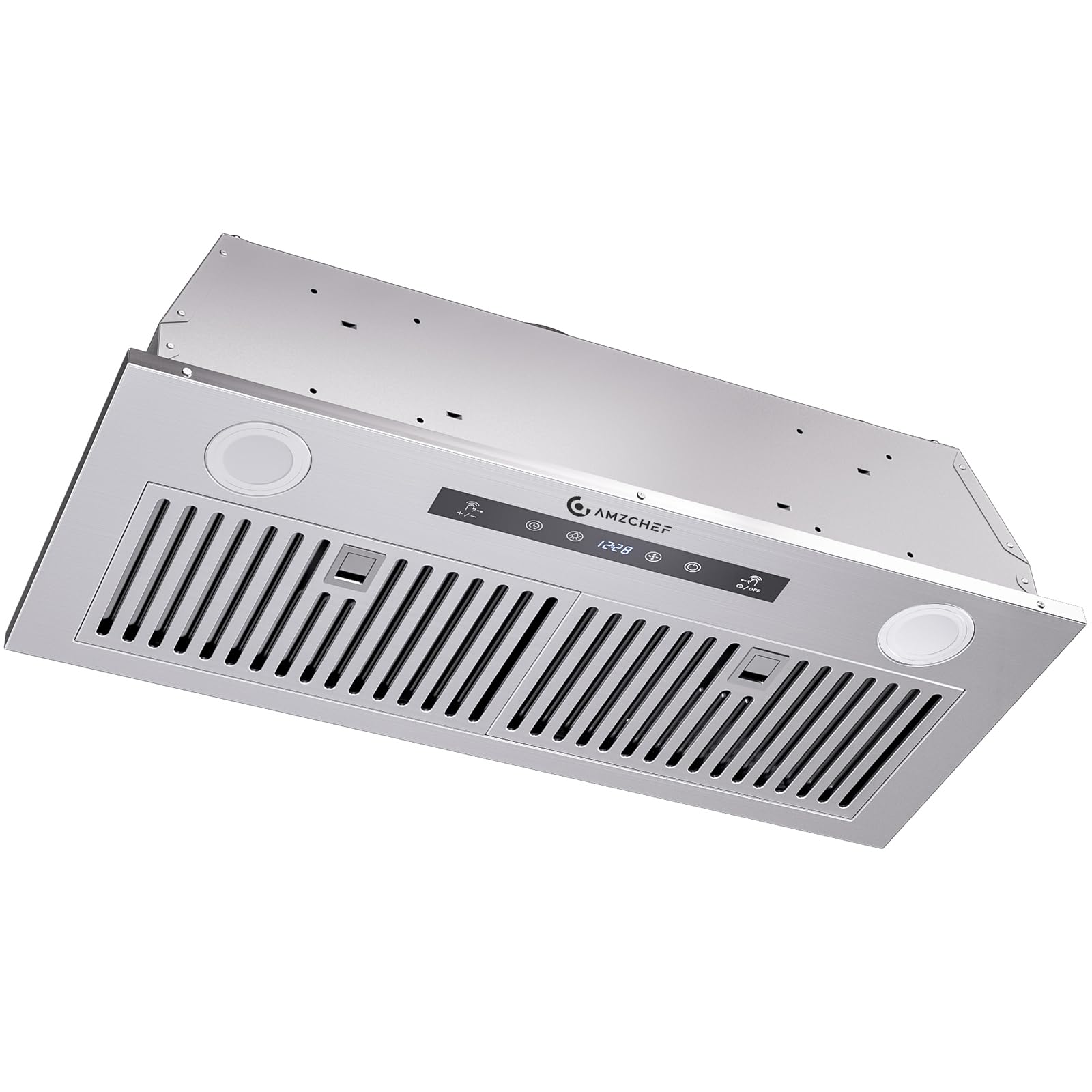 Photo 1 of AMZCHEF Range Hood Insert 30 Inch, 1000 CFM Stainless Steel Built-in Kitchen Vent Hood,3-Speed Exhaust Fan with Button, LED Lights,Baffle Filters & Charcoal Filters,Gray Sliver