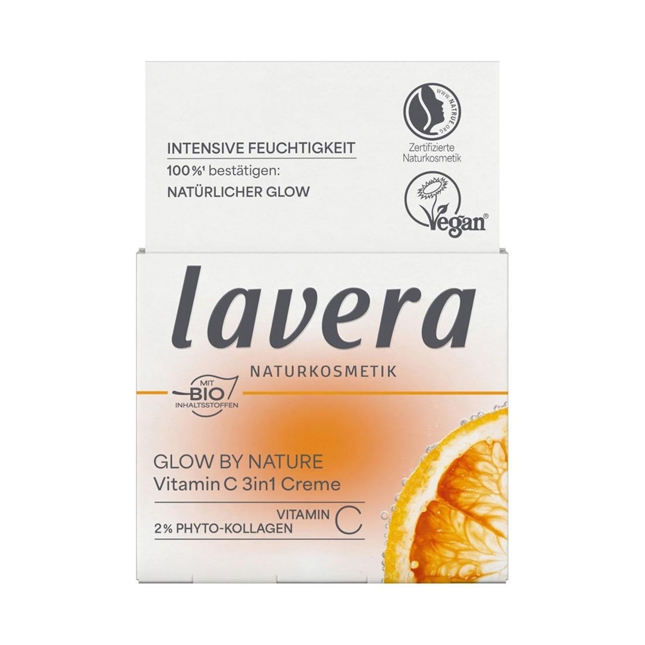 lavera Glow By Nature Vitamin C 3in1 Cream - strengthens the natural skin barrier - protects against premature skin ageing - natural Q10 - vegan - natural cosmetics - 50 ml