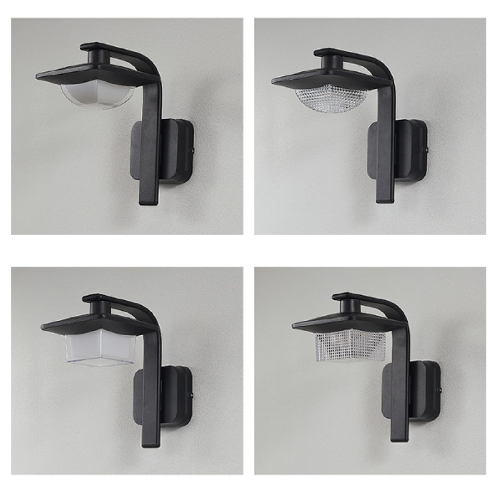 LED Schwarz Wandleuchte Aussen IP65 Wasserdichte Wandlampe Modern Kreativ Design Acryl Aluminium Wandbeleuchtung Außen/Innen Dekoration für Garten Villa Flur Garten (B,Warmes Licht)
