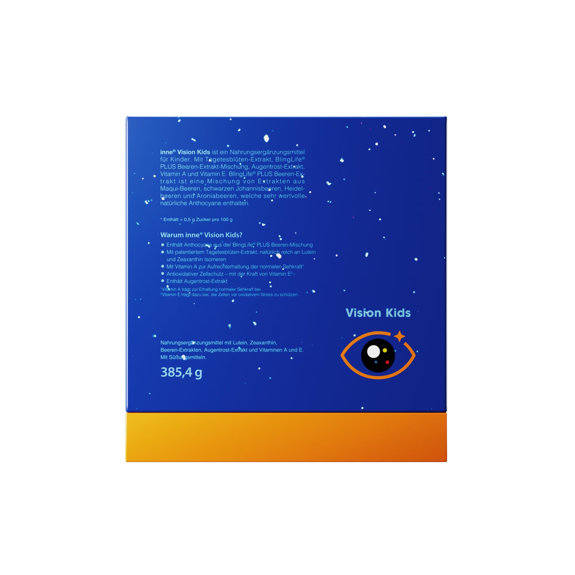 inne® Vision Kids Augenvitamine | mit 10 mg Lutein, 2mg Zeaxanthin, Vitamin A, Beeren- Augentrost-Extrakt | 20 Trinkampullen | Vegan | Nahrungsergänzungsmittel für Kinder ab 10 Jahren & Erwachsene
