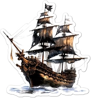 Pirate Ship Sail Vinyl Decal Sticker- 4" x 3.75"