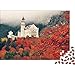 Mini puzzle da 1000 pezzi per adulti Castello di Neuschwanstein - Puzzle paesaggistici per adulti e ragazzi e bambini Regalo per la famiglia Happy Time38x26cm