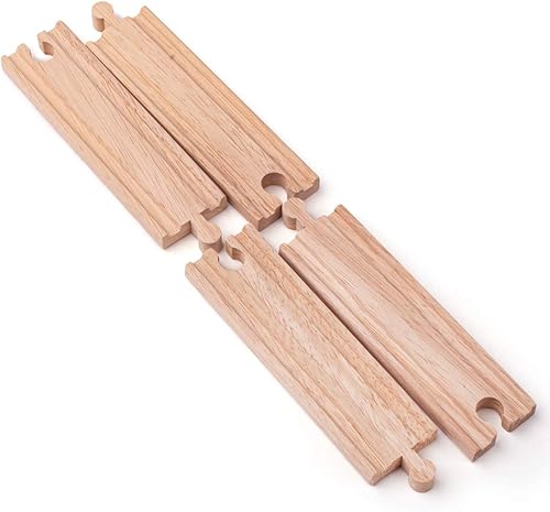 Miniatura 5 de Bigjigs Rail largas rectas 4unidadesOtros grandes marcas de ferrocarril de madera son compatibles
