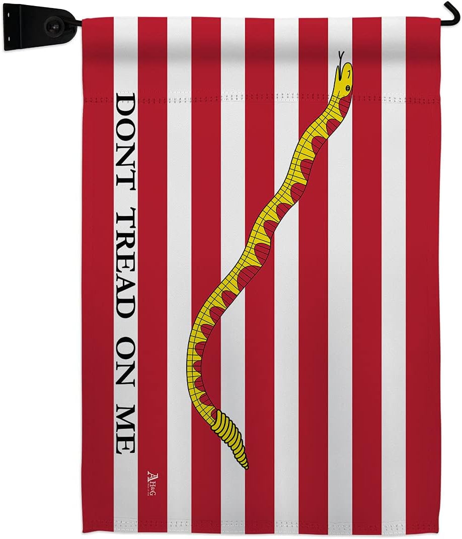 First Navy Jack Garden Flag Set Wood Dowel Americana US Historic July Memorial Veteran Independence United State American Small Decorative Gift Yard House Banner Double-Sided Made In USA 13 X 18.5