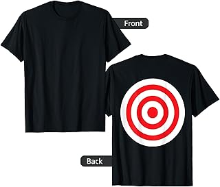 (Print on Back) Funny Bullseye Target Bulls Eye Joke T-Shirt Small