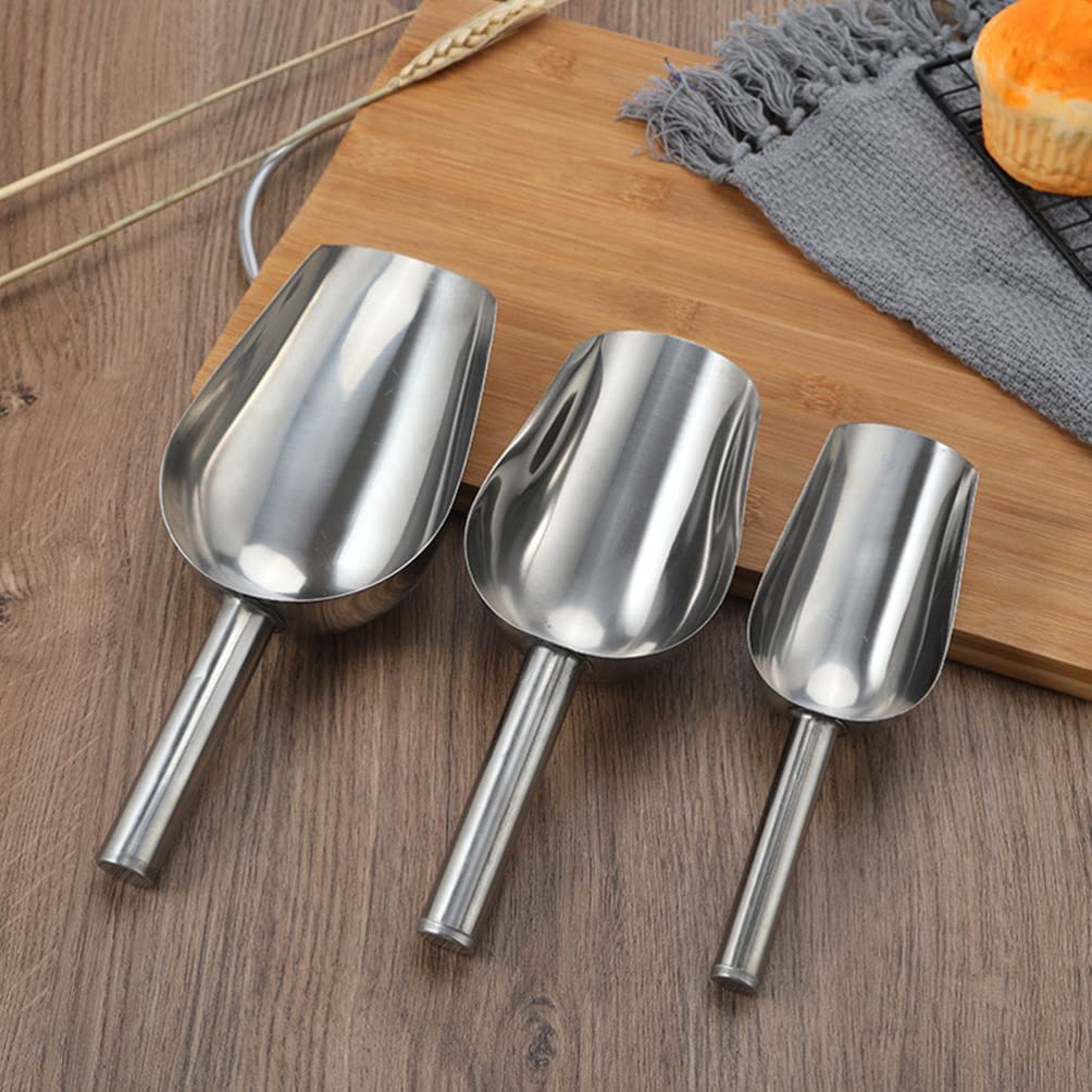 Cuillère en acier inoxydable 5pcs Cuillère à glace en acier inoxydable Petit glaçon Crème glacée Cuisine Cuillères utilitaires pour bonbons Scoop Grattoir Bonbons Dessert Glace Haricot Service alime