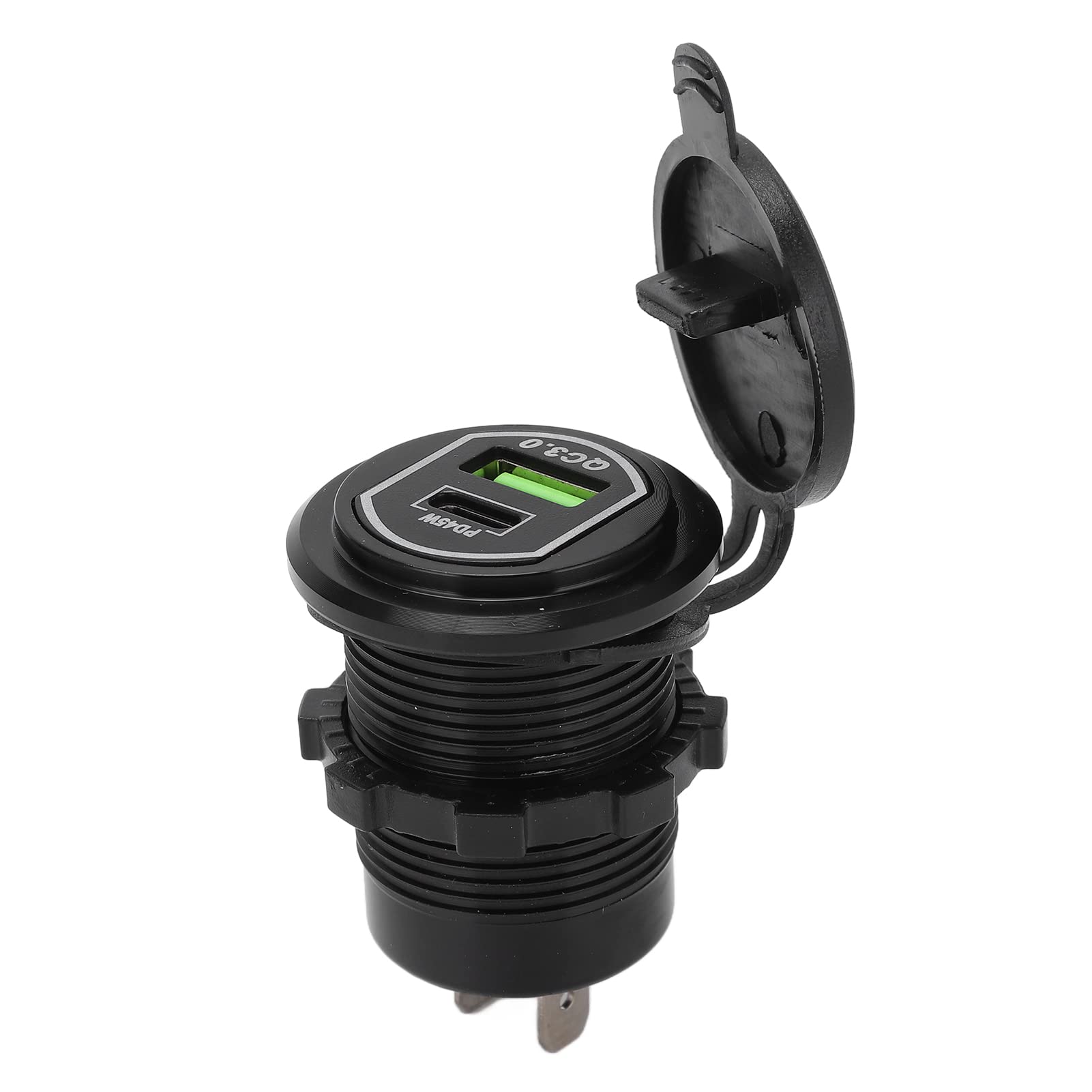 Caricabatterie per auto USB Caricatore di ricarica rapido con uscita a doppia porta per auto 12‑24V