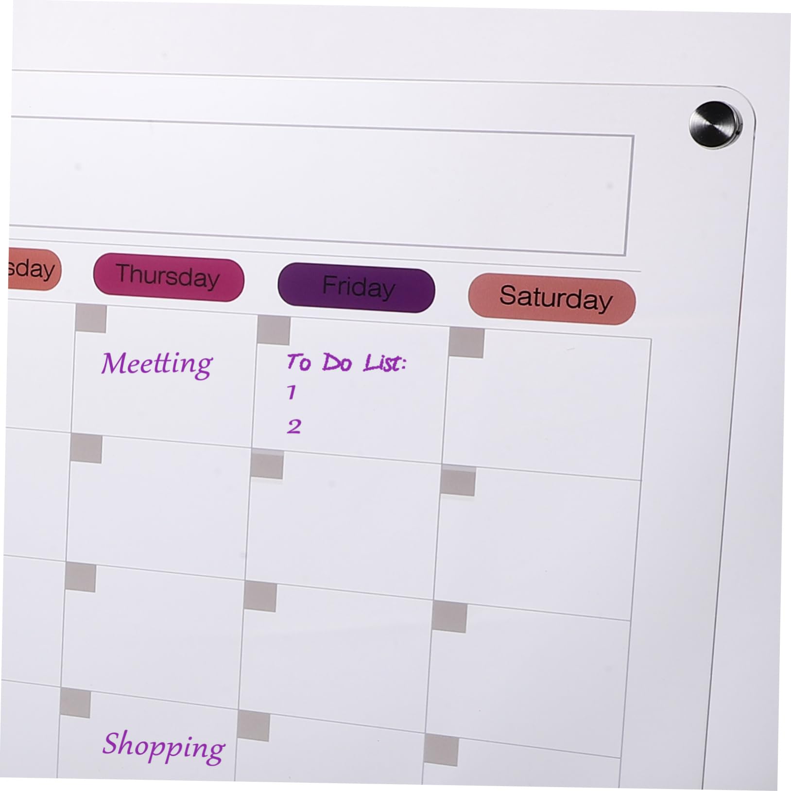 SHINEOFI Calendrier Mural Acrylique Transparent Tableau Effaçable à Sec Pour Mur Tableau Magnétique Réutilisable Pour Réfrigérateur