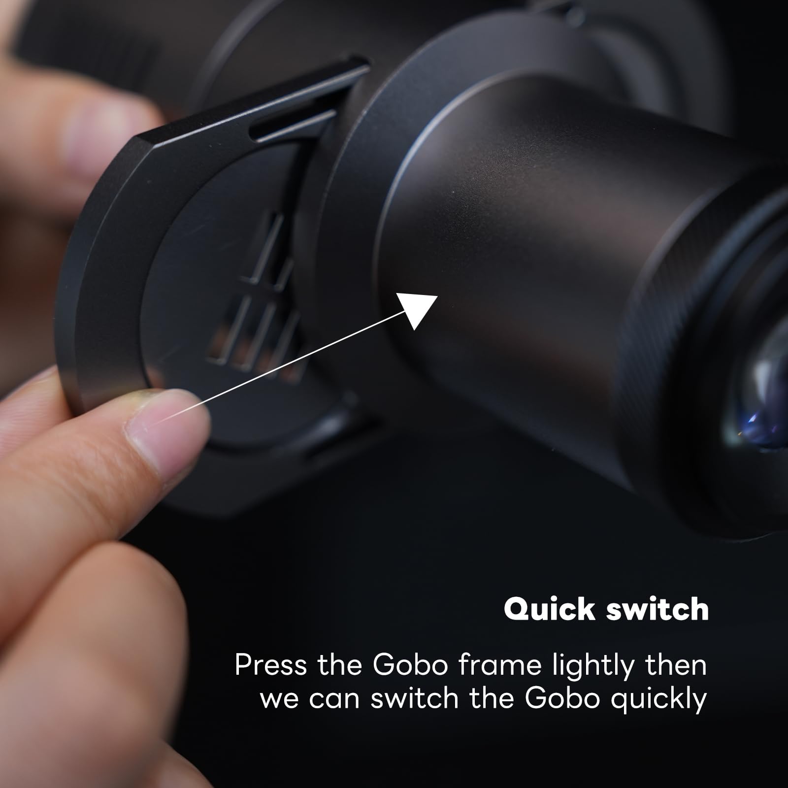 Mini Snoot optique avec accessoires Gobos - Snoot en forme de projecteur compatible avec GodoxA ML100BI, ML100R, NanliteE FC-60B, FC-120B, ZY Molus X100, CX100 - Comprend 33 Gobos