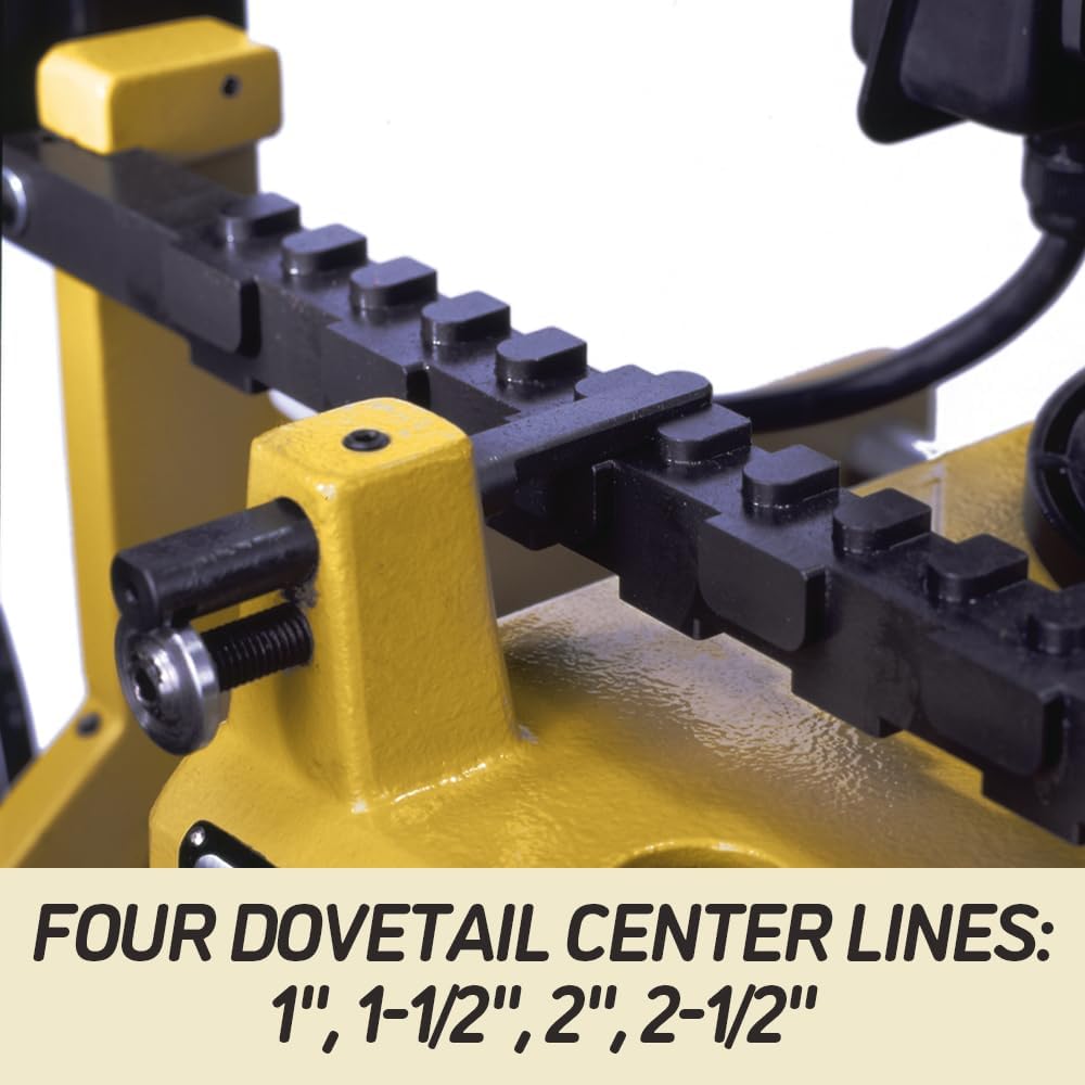 Four dovetail center lines marked at 1, 1-1/2, 2, and 2-1/2 inches