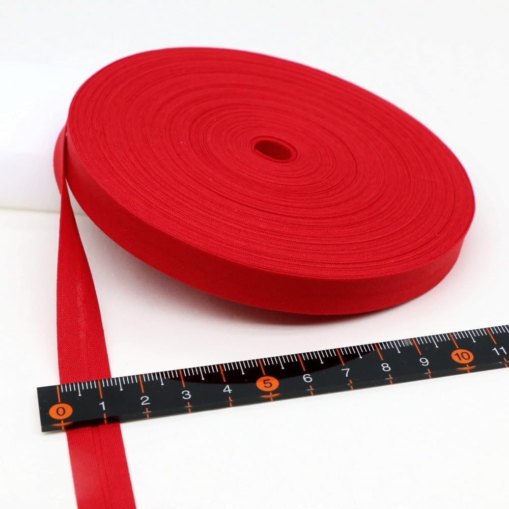 100% Cotton Bias Binding Tape 1/2 Inch Single Fold Sewing Craft Roll Bundle 12mm (White,5 Yards)