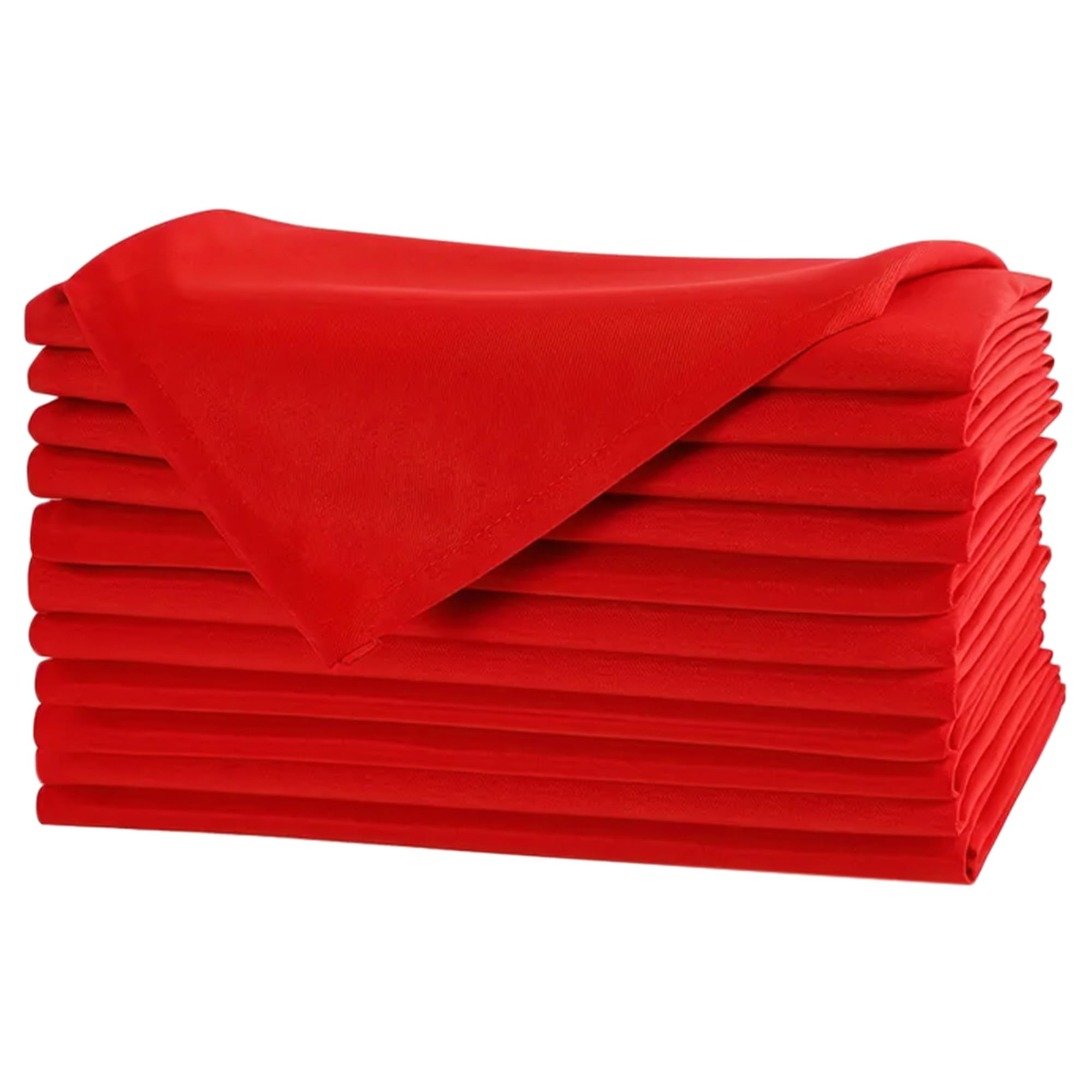 WedDecor 20 Inch Spun Polyester Table Napkin for Wedding, Banquet, Christmas Party, Home, Hotel, Dinning, Hemmed Edges, Lightweight Machine Washable, Red, 100pcs