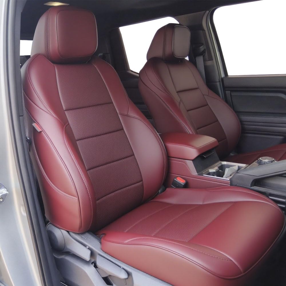 CocheFamilia Custom Fit Tacoma Front Car Seat Covers for Select Toyota Tacoma 2016 2017 2018 2019 2020 2021 2022 2023 Double Cab/Access Cab - Front Row Only,Leather (Black and Grey)