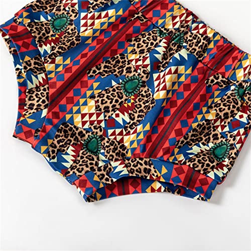 Conjunto infantil para meninas, estampa de leopardo, estampa de desenho animado, camiseta de manga c