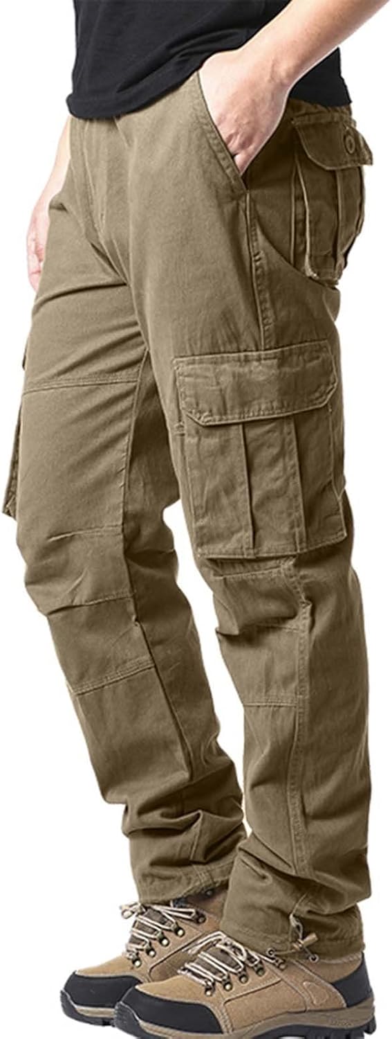 Men's Cargo Pants Casual Lightweight Drawstrintg Elastic Waist Relaxed Fit Beach Sports Pockets Jogger Pants Trouser