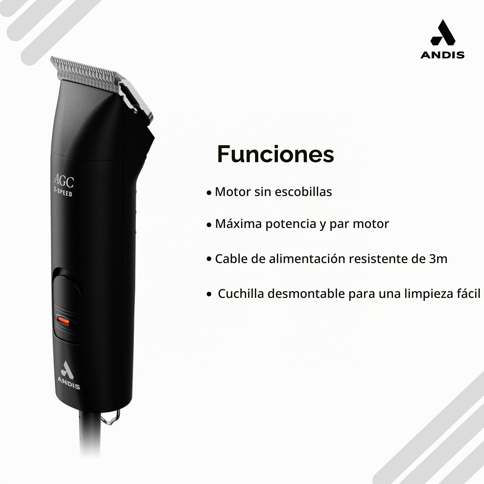 Máquina Andis AGC2/AGCB 2 velocidades negra