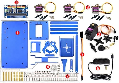 Miniatura 7 de waveshare 4-DOF Kit de brazo de robot de metal para aprender robótica, kit educativo para Micro:bit, con tablero de servoconductor+estructura de