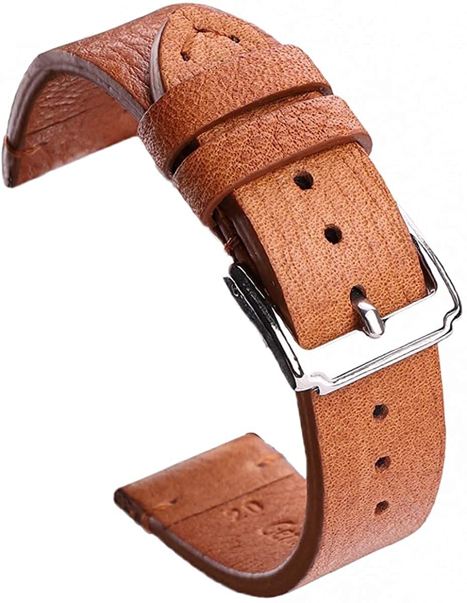 Watch -Gurt Cowhide Leder Uhrenbänder 18mm 20mm 22mm Männer Frauen Vintage Uhrenbandgurt Blet mit Edelstahl -Nadel Schnalle -Gurt (Farbe: Braun, Größe: 20 mm) (Farbe: Lieber Freund, Größe: 18mm)