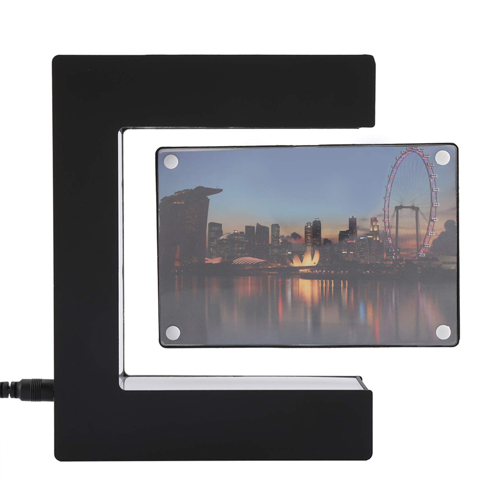 Raguso Cornice A Levitazione Magnetica Con Luci LED, Design Fluttuante Per Foto, Presa UE Inclusa, Colore Nero - 4
