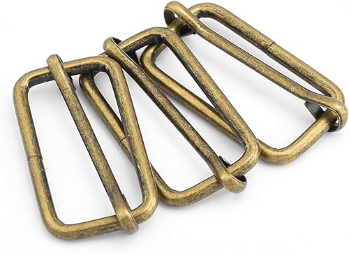 Miniatura 32 de CooBigo Paquete de 25 hebillas deslizantes ajustables de metal de 1 pulgada, ajustador rectangular Tri-Glide, deslizador de correa de tirantes