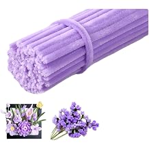 100 Pieces Pipe Cleaners Chenille Stem, Purple Color Pipe Cleaners Set for DIY Arts Crafts Decorations, Chenille Stems Pipe Cleaners Light Purple