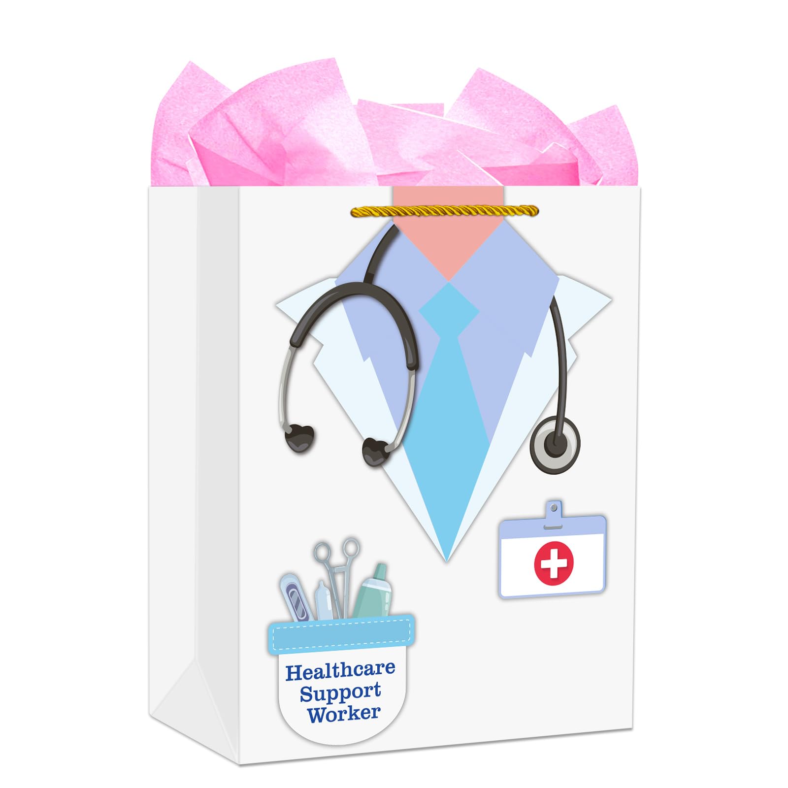 50 Geschenktüten Für Krankenschwestern – Mit Griffen, 16,5x24,9 Cm, PE-Material, Für Abschluss & Partys